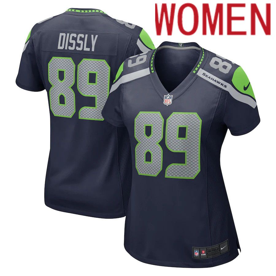 Women Seattle Seahawks 89 Will Dissly Nike College Navy Game NFL Jersey